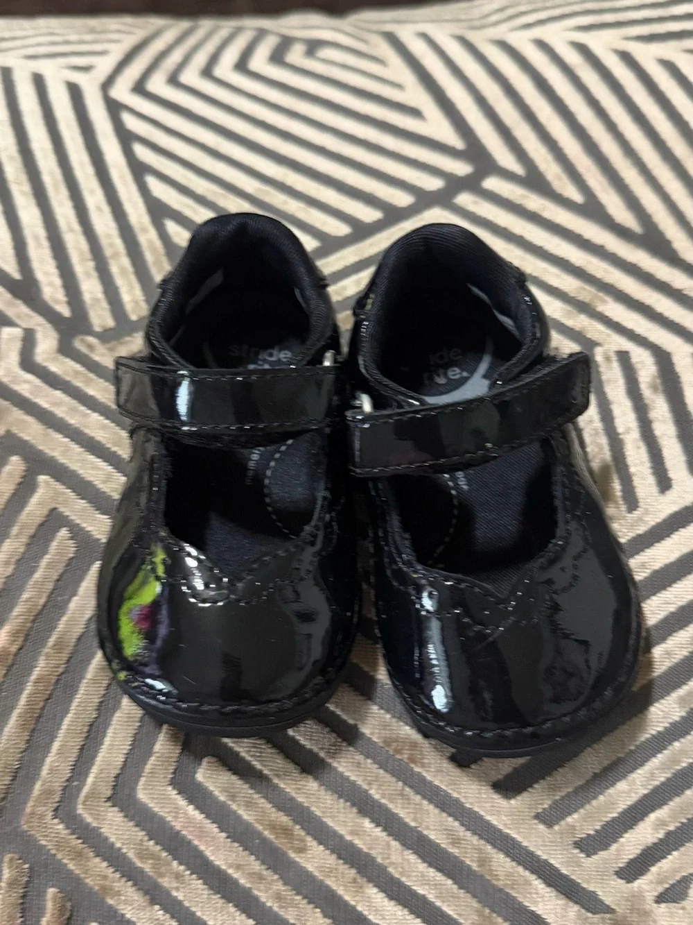 Stride Rite Black Patent Mary Jane Baby Walker Shoes